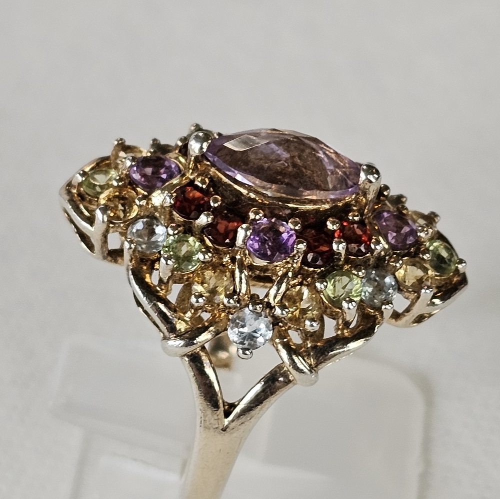 Michael Valitutti Genuine Gemstone 💍 in 18k Gold over Sterling Silver Sz 7! - Picture 4 of 16